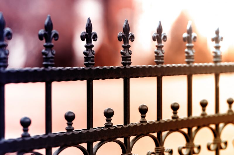 Wrought Iron Fence with Decorative Finials